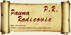 Pauna Radicović vizit kartica